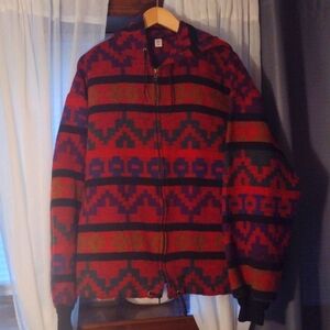 Vintage Red and Black Patterned Jacket